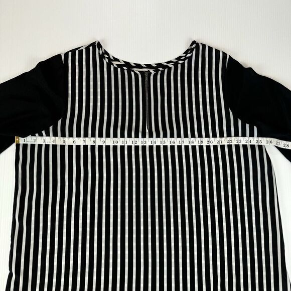 Womens Old Navy XXL Blouse Long Sleeve Sheer Black White Striped - Picture 5 of 6